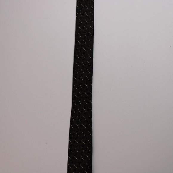 Wembley Mens Tie Black Brown Geometric Diamond Square Pattern Vintage Classic - Picture 2 of 4